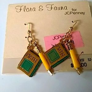 Vintage JC Penney teacher math earrings